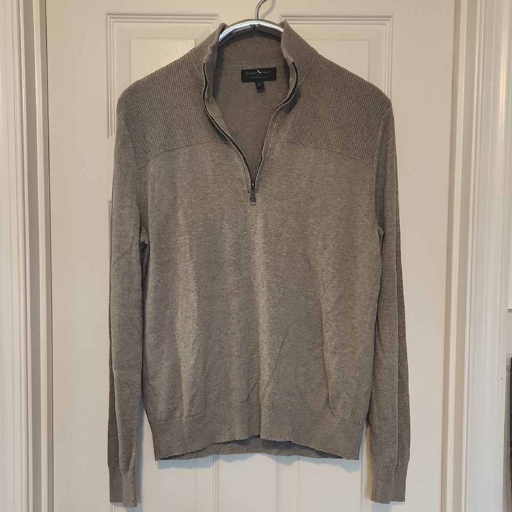 Banana Republic Gray Half Zip Up Sweater